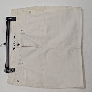 Denizen from Levi's "NEW” Off White Bohemian Coastal Denim Mini Skirt Size 16